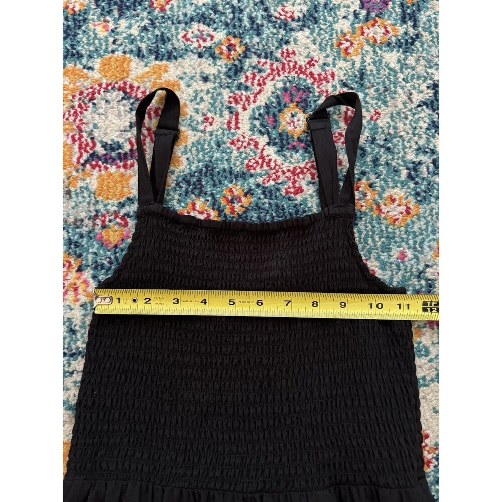 EVEREVE Black Chandler‎ Smocked Eyelet Cotton Midi Dress Women's Size Small - Picture 9 of 11
